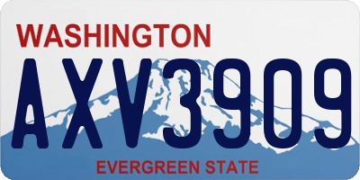 WA license plate AXV3909
