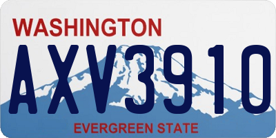 WA license plate AXV3910