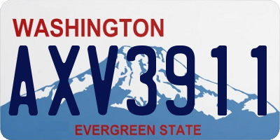 WA license plate AXV3911