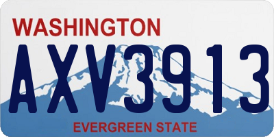 WA license plate AXV3913