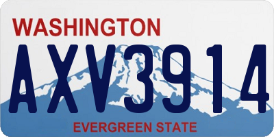 WA license plate AXV3914