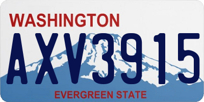 WA license plate AXV3915