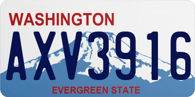 WA license plate AXV3916