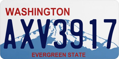 WA license plate AXV3917