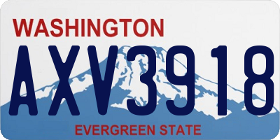 WA license plate AXV3918