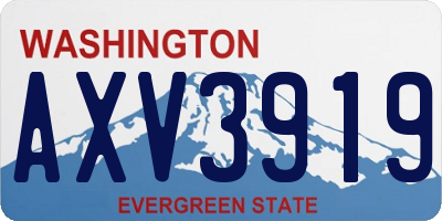 WA license plate AXV3919