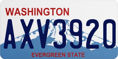 WA license plate AXV3920