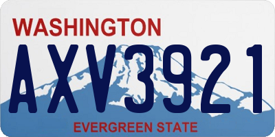 WA license plate AXV3921