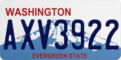 WA license plate AXV3922