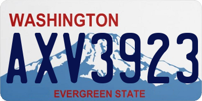 WA license plate AXV3923
