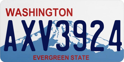WA license plate AXV3924