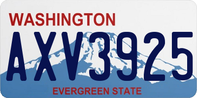 WA license plate AXV3925