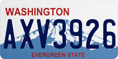 WA license plate AXV3926