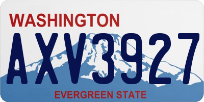 WA license plate AXV3927