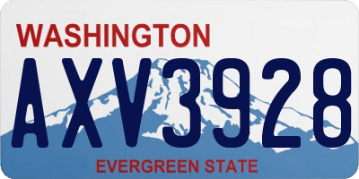 WA license plate AXV3928