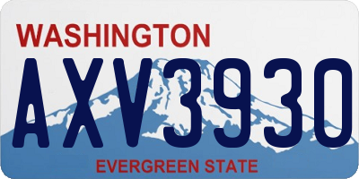 WA license plate AXV3930