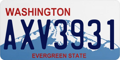 WA license plate AXV3931