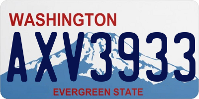 WA license plate AXV3933