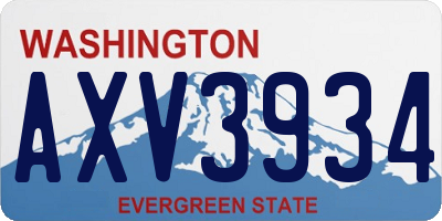 WA license plate AXV3934