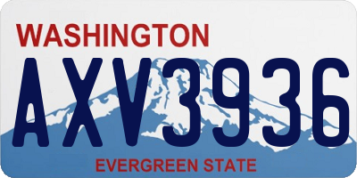 WA license plate AXV3936
