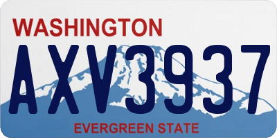 WA license plate AXV3937