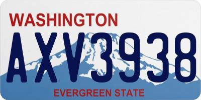 WA license plate AXV3938