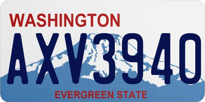 WA license plate AXV3940