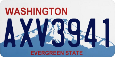 WA license plate AXV3941
