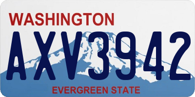 WA license plate AXV3942