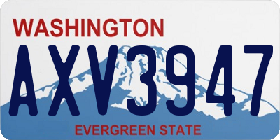 WA license plate AXV3947