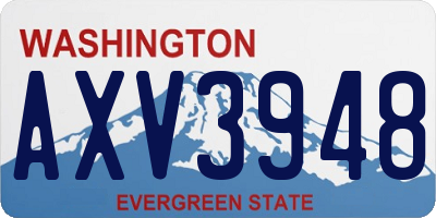 WA license plate AXV3948