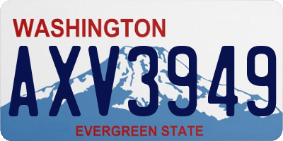 WA license plate AXV3949