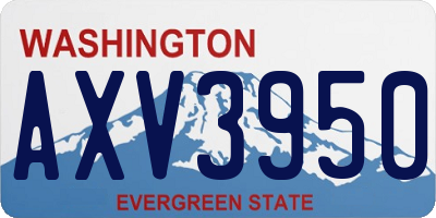 WA license plate AXV3950