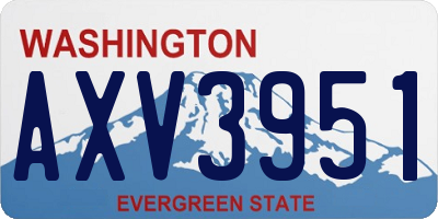 WA license plate AXV3951