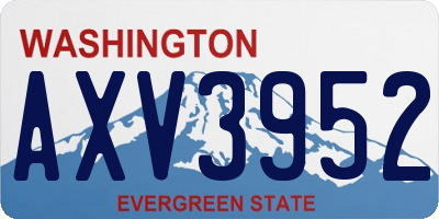 WA license plate AXV3952
