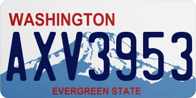 WA license plate AXV3953