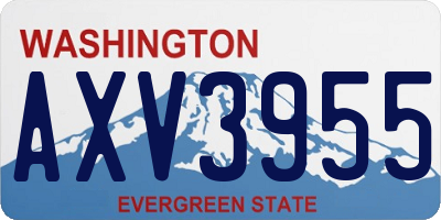 WA license plate AXV3955