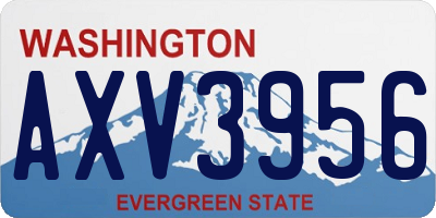 WA license plate AXV3956