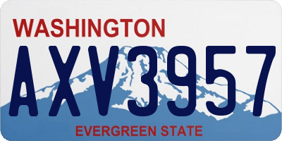 WA license plate AXV3957