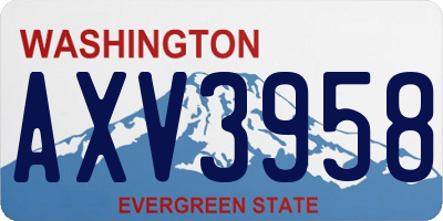 WA license plate AXV3958