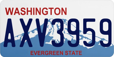WA license plate AXV3959