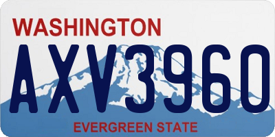 WA license plate AXV3960