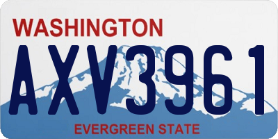 WA license plate AXV3961