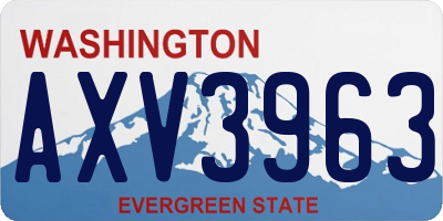 WA license plate AXV3963