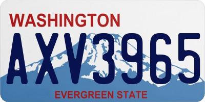 WA license plate AXV3965