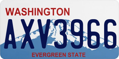WA license plate AXV3966