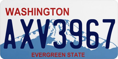 WA license plate AXV3967