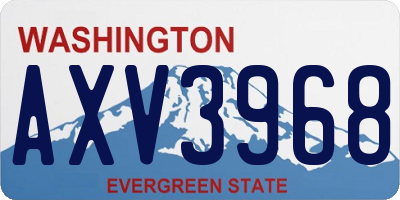WA license plate AXV3968