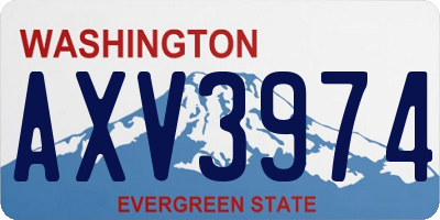 WA license plate AXV3974