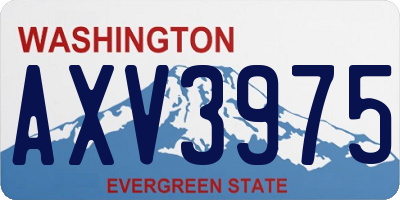 WA license plate AXV3975